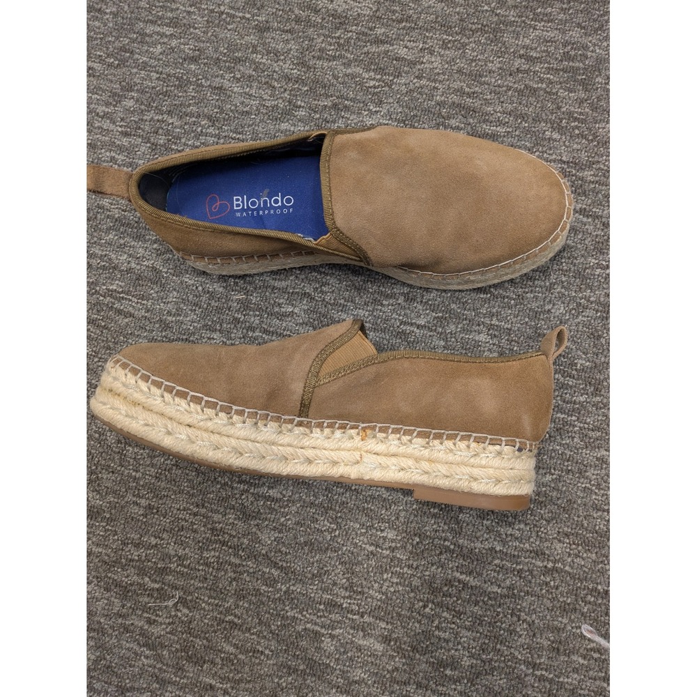 Blondo Women's Size‎ 6.5 Waterproof Suede Espadrille Slip On Loafers Tan